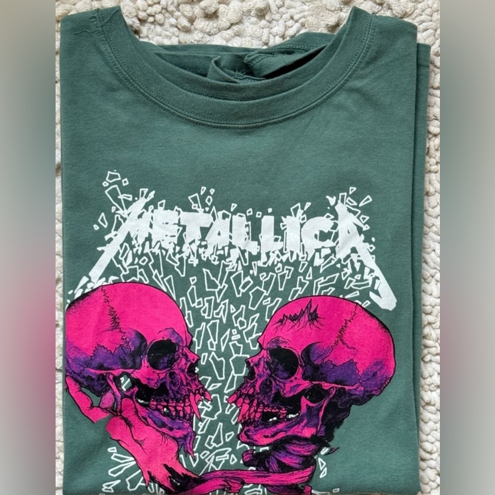 METALLICA LIVE IN CONCERT T-Shirt Womens 0 Green Classic Fit